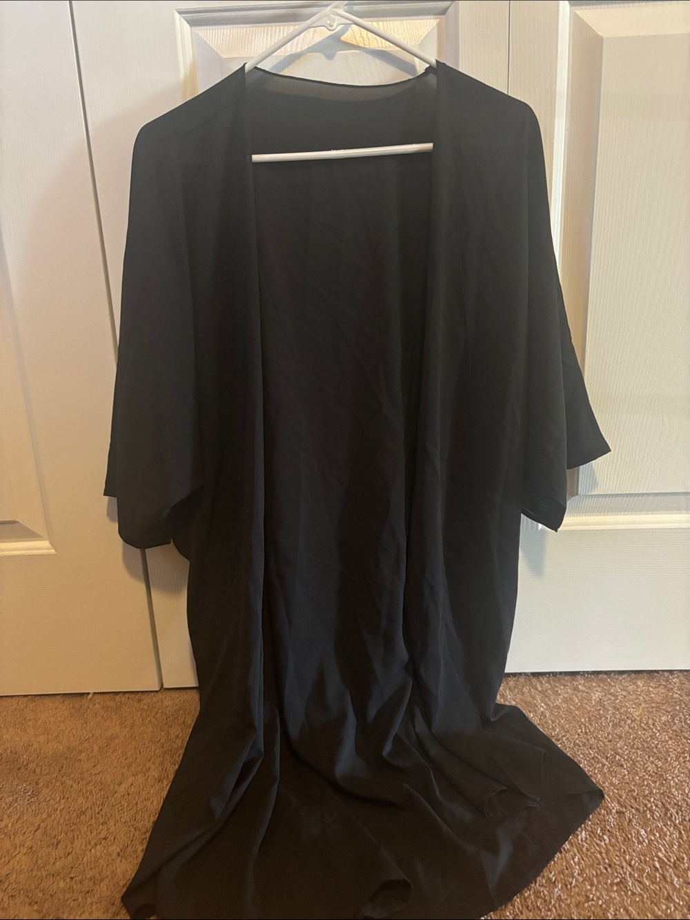 SHEIN Black Sheer Swim Coverup Kimono